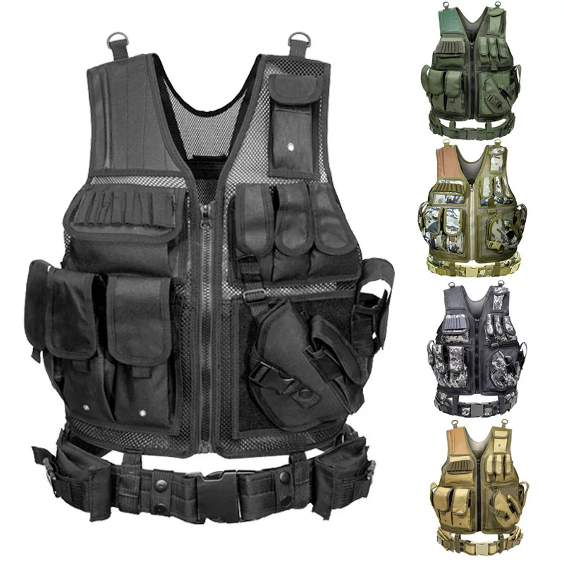 NIEUW Functionele borsttassen Vest Multi-zakken Ademend gevechtsvest Outdoorvest voor de jacht Kamperen Wandelen bolso hombre р dh dh dh dh dh