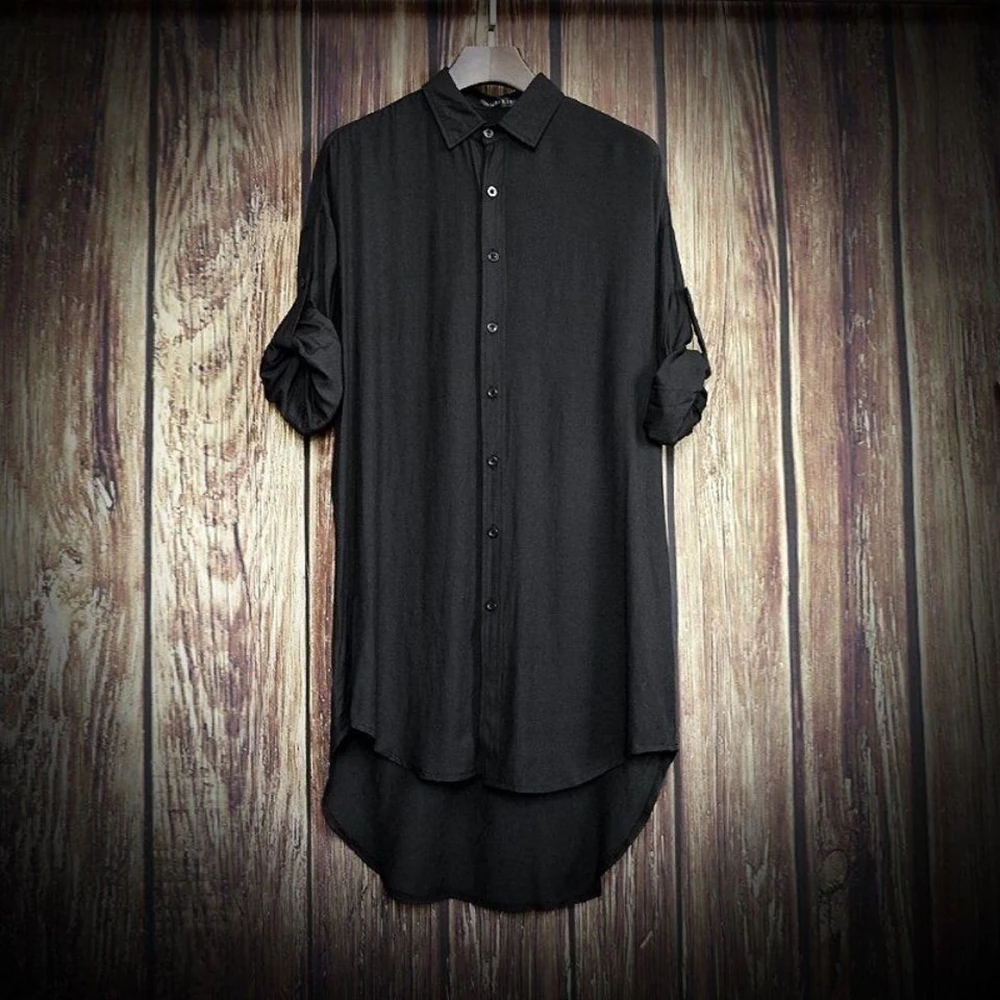 XS-5XL Мужская повседневная рубашка средней длины для пар, уличная модная корейская версия, молодежная рубашка-накидка с длинными рукавами для кампуса, мужская одежда