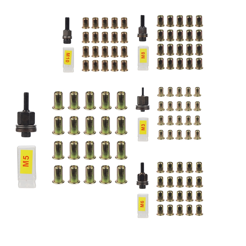 A19F-21Pcs herramientas para tuercas de remache tuerca de remache Manual instalación Simple remachadora Manual para tuercas herramientas para tuercas