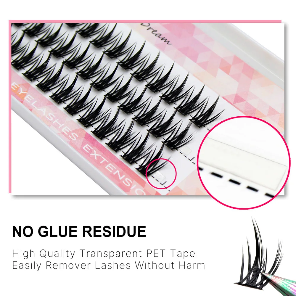 Super Bunch 60pcs Anime Style Mink Eyelashes Extension Natural 3D Volume Fake Lashes Individual Cluster Makeup Tools Cilia