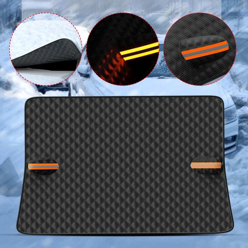Durable Polyester Car Windshield Snow Cover  Winter Frost Protection with Magnetic Closure Fits Most Vehicles Windshield Cover