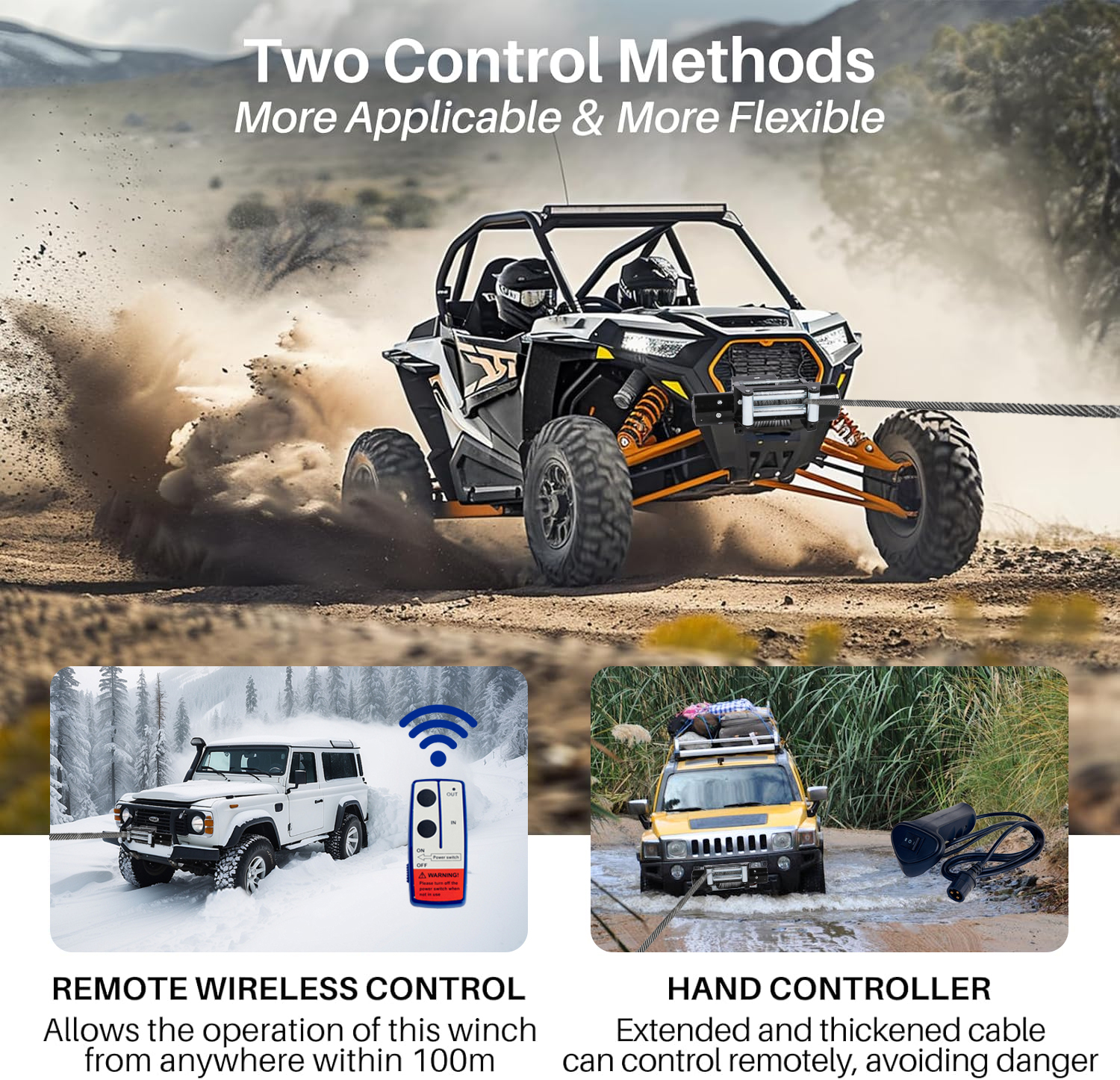 Treuil électrique Roomark 12000lbs UTV ATV treuil 12V Jeep treuil avec télécommande sans fil et câble en acier pour remorque de remorquage ATV UTV