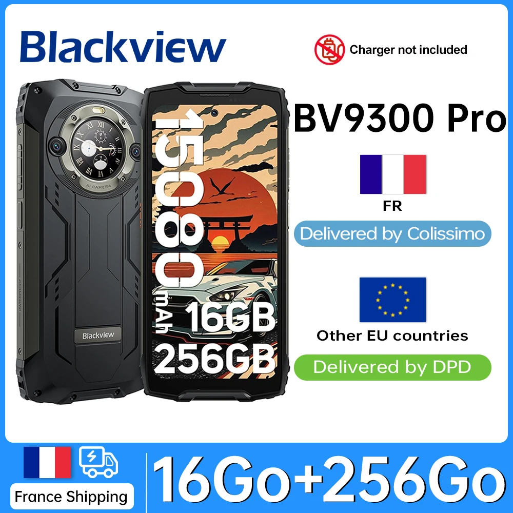 Blackview BV9300 Pro Helio G99 Rugged Phone Android 13 12GB 256GB 6.7 "120Hz Display, 15080mAh con 33W carica 100LM torcia