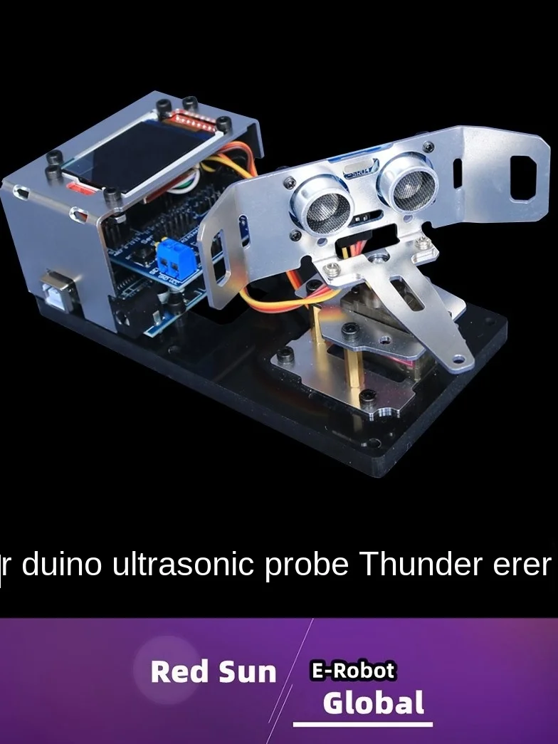 Ultrasonic Radar Detector Robô para Arduino, NANO, Starter Kit Programável, Mg90, 1.8 "Tela