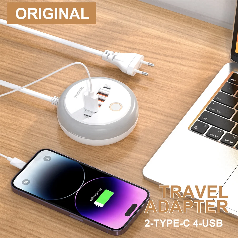 50W USB-oplader Multi-poorten Stekkerdoos Snel opladen Reisoplader voor iPhone Samsung Xiaomi Snel opladen Telefoonadapter