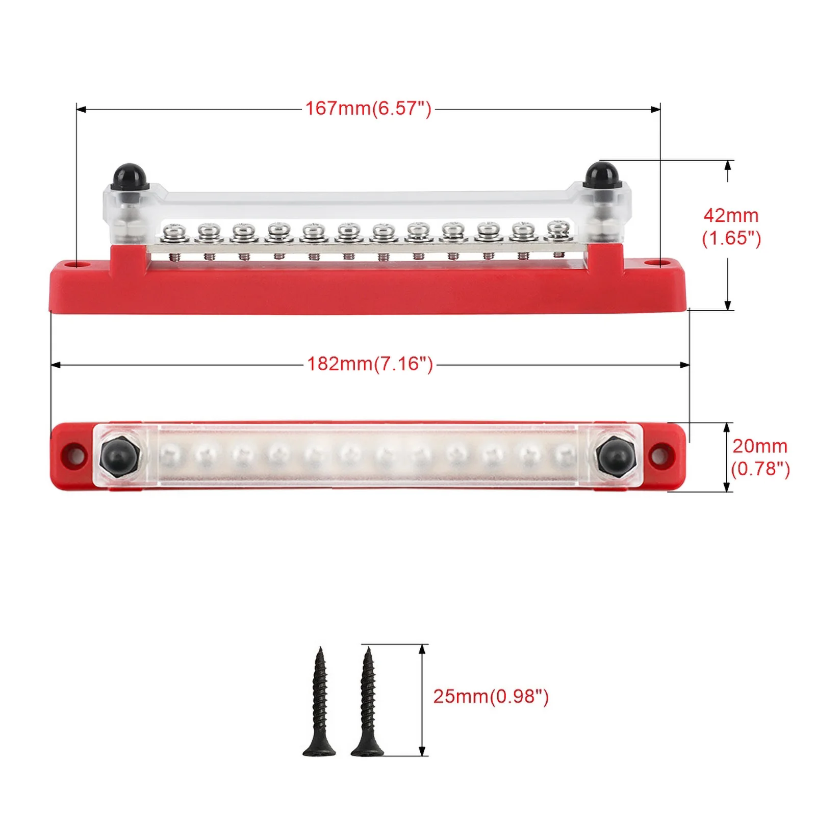 M6 12V 端子台バスバー 1/4 インチスタッド 150A 電気配電ブロックバスバートラックボートキャンピングカー RV キャラバン用