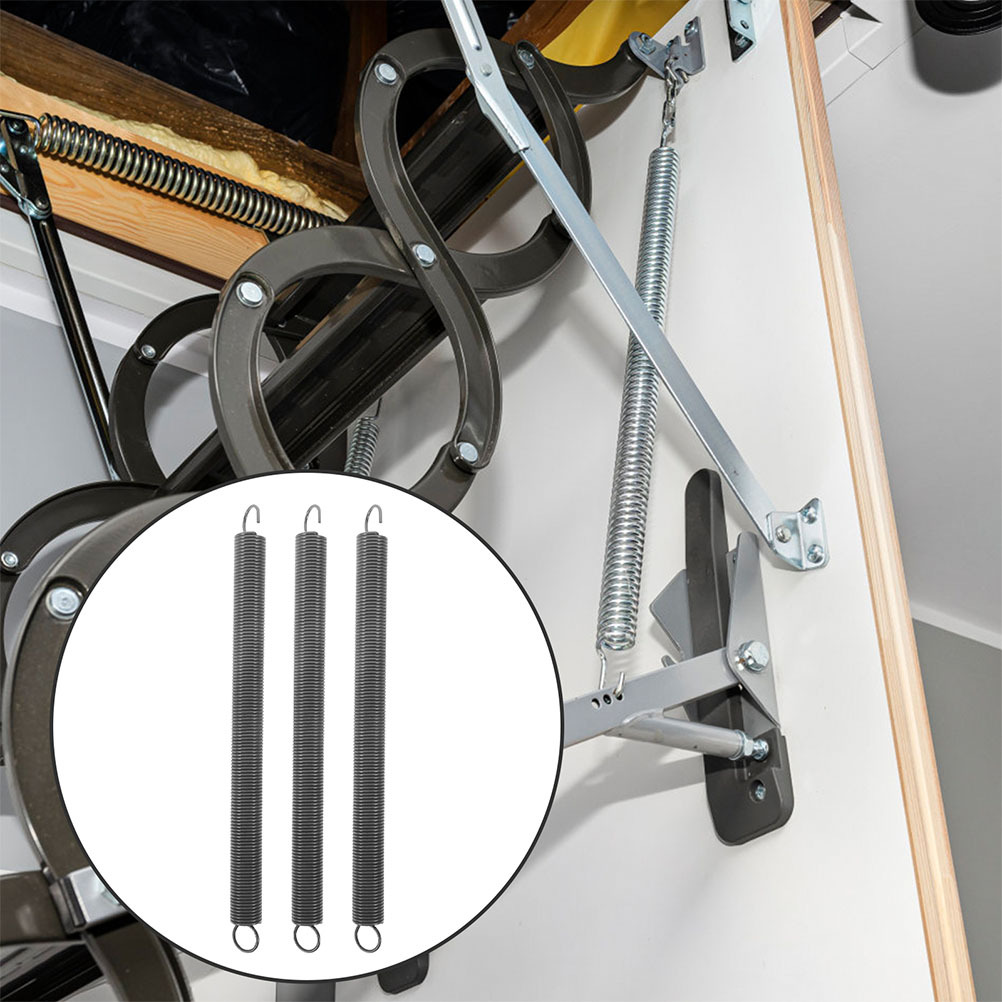 3pcs Attic Ladder Spring Replacement Steel Spring Heavy Duty For Pull Down Stairs Metal Springs Multi-Use Ladder Accessories