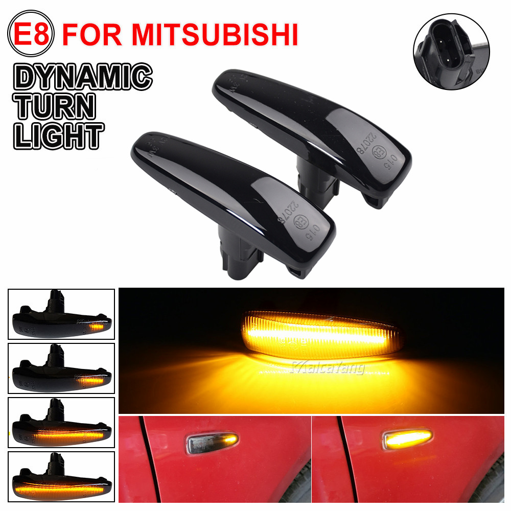 Светодиодный боковой сигнал поворота с динамическим указателем поворота для Mitsubishi Lancer Evolution Evo X Outlander Sport RVR ASX Mirage 2014+
