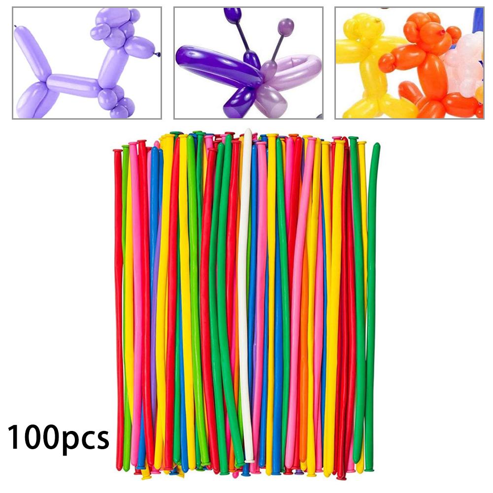 100pcs สีสันบิดบอลลูน Magic-Long Strip Latex 260Q บอลลูนสําหรับวันเกิดงานแต่งงานตกแต่ง DIY การสร้างแบบจําลองสัตว์