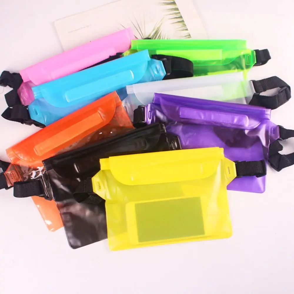 Riñonera portátil con estampado de agua para Festival, bolso impermeable para teléfono Simple a la moda, funda transparente para teléfono con pantalla táctil para playa