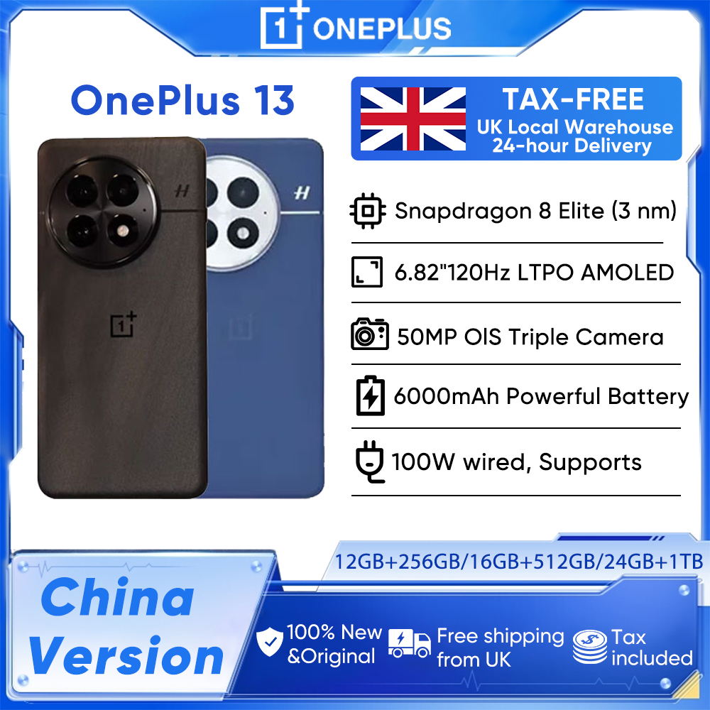 OnePlus 13 5G China Version Snapdragon 8 Elite 6.82'' 120Hz LTPO AMOLED Display ColorOS 15 6000mAh Battery 100W SUPERVOOC IP68