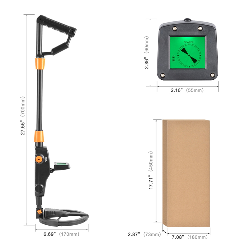 1 conjunto detector de metais subterrâneo detector de ouro caçador de tesouros detectando pinpointer com bobina de busca à prova dwaterproof água MD1008A-A31R