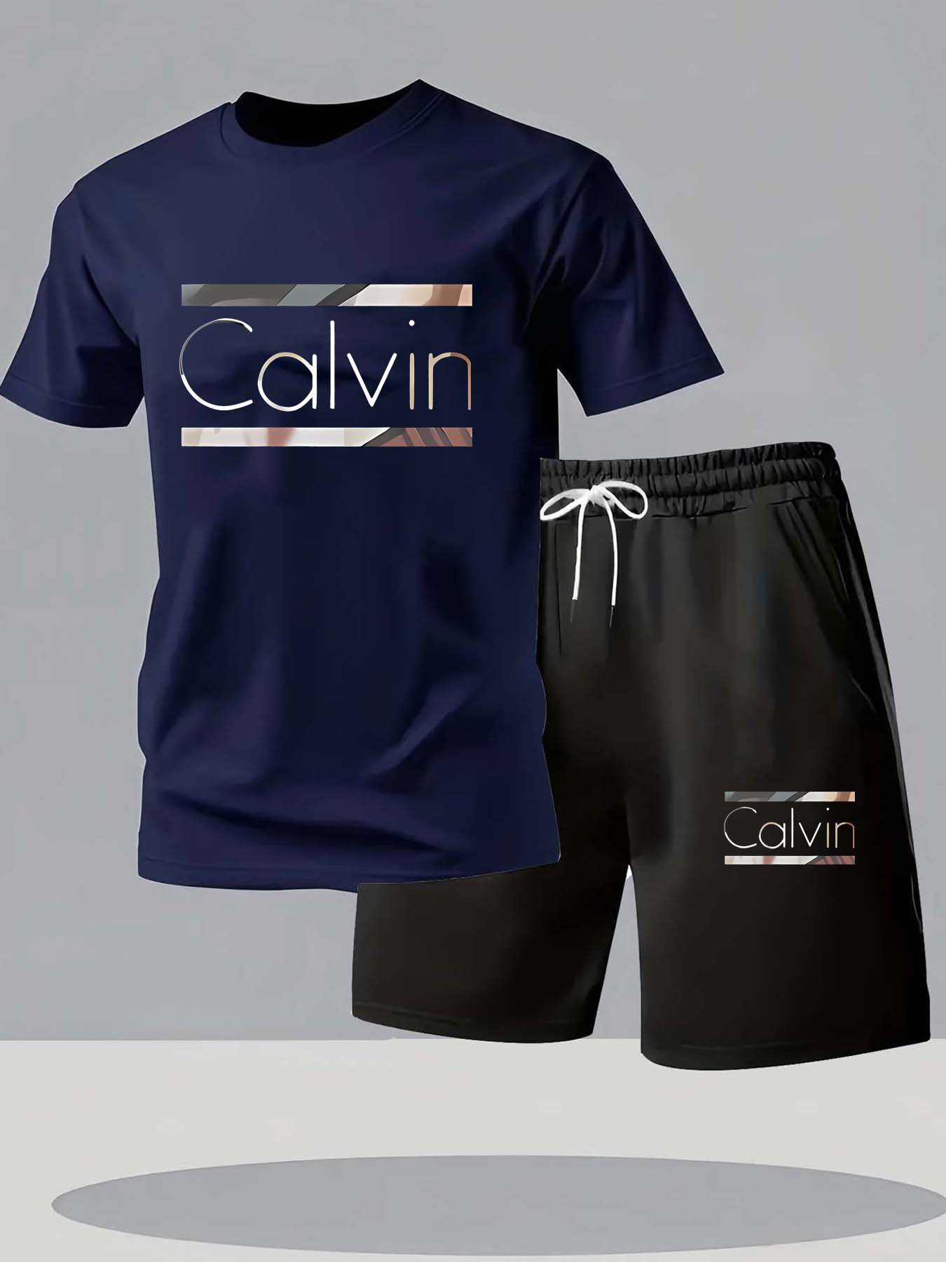 Zomertop met ronde hals en korte mouwen met bedrukte stof Bijpassende broekshorts Set Modieuze ademende kleding 2025-stijl