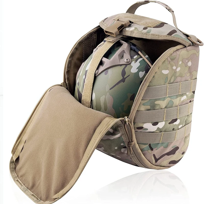 หมวกกันน็อคยุทธวิธีกระเป๋าแพ็ค,Multi-Purpose MOLLE เก็บกระเป๋าถือสําหรับกีฬาการล่าสัตว์ COMBAT หมวกกันน็อก