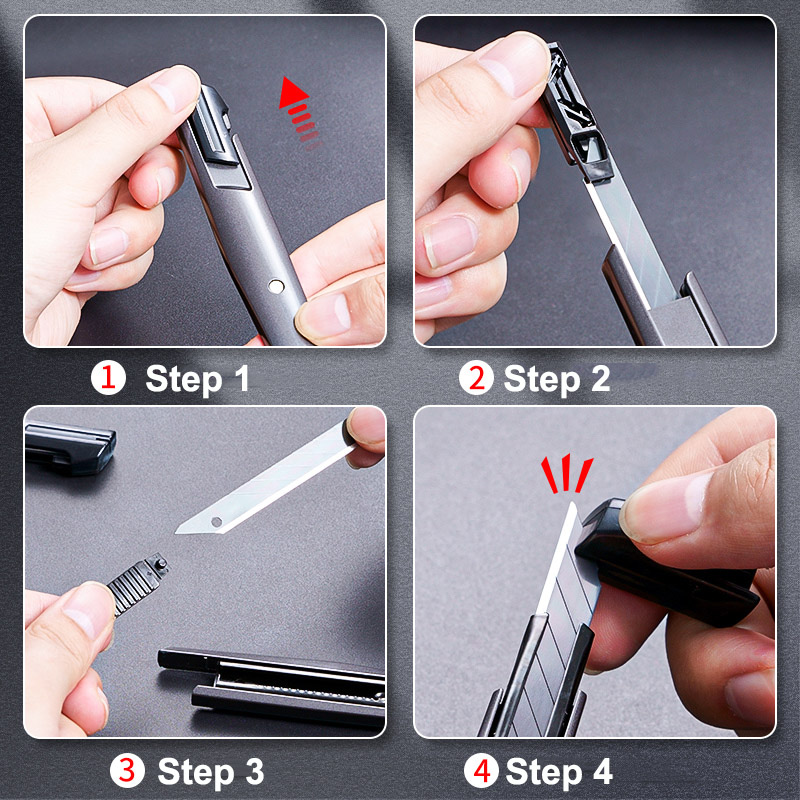 Deli-ユーティリティポケットナイフ、ボックスカッター、オフィス、家庭、学校の文房具用品用の格納式ブレード、ペーパークラフトナイフ、9mm