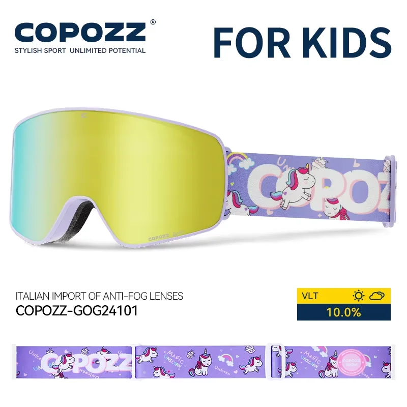 COPOZZ магнитные детские зимние лыжные очки 2s быстросменные двухслойные лыжные очки противотуманные очки для сноуборда для детей