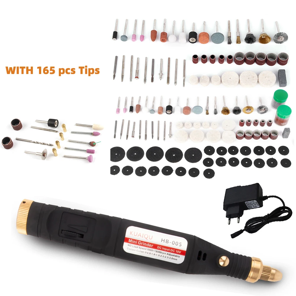 5000-18000 Vòng/Phút Có Thể Điều Chỉnh 5 Tốc Độ Máy Khoan Điện Dremel Máy Mài Khắc Bút Máy Khoan Mini Xoay Dụng Cụ Mài 165 chiếc Đầu