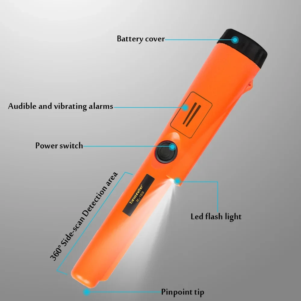 TC-100 Pinpointer Metaaldetector Gp-Pointer Goud Doelwit Metaaldetector Statisch Alarm Ip68 Waterdicht Met Armband