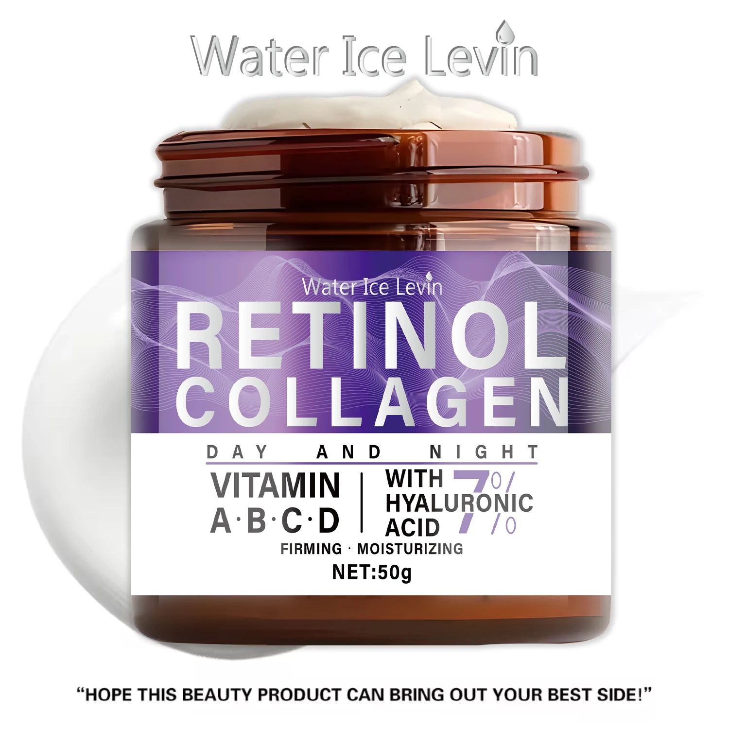 50g colágeno retinol niacinamida creme hidratante dia e noite, hidratante e reafirmante, textura sedosa adequado para todos os tipos de pele