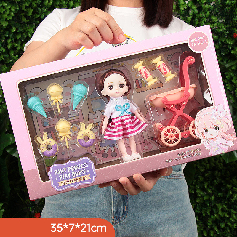 おもちゃ BJD 人形女の子のためのギフトプリンセスバッグペットショップ自転車ジョイント可動フルセット DIY おもちゃ子供のおもちゃ誕生日クリスマス
