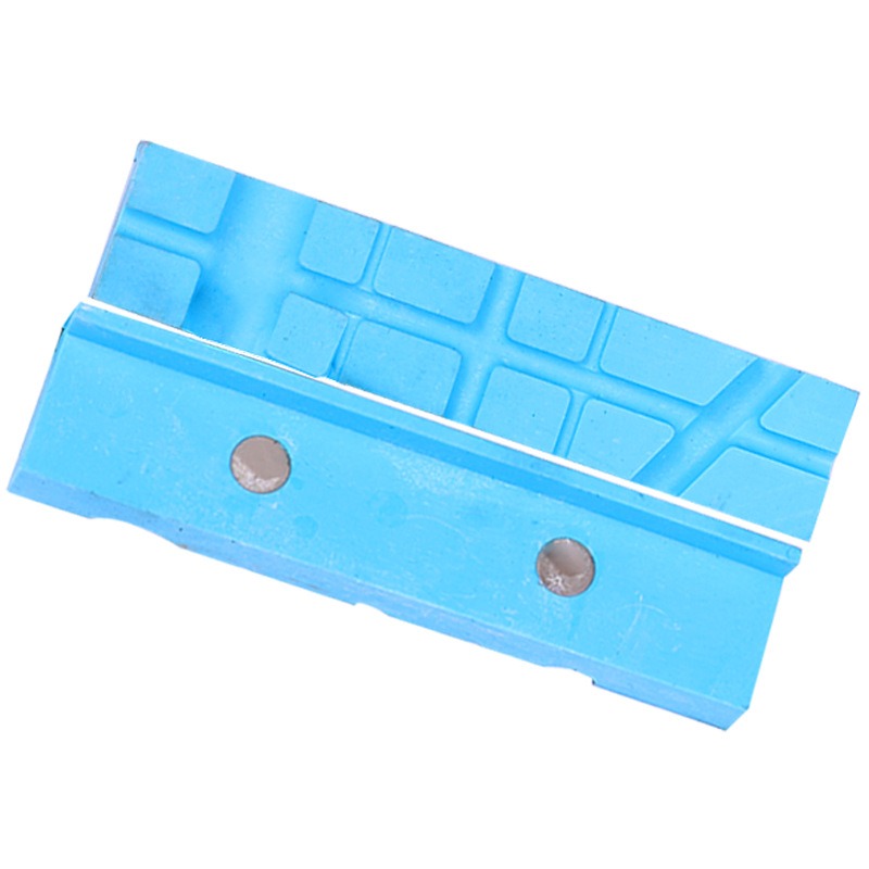 2PC Magnetic Jaw Pads Soft Rubber Padded Protector Multi Slot Inserts for Bench Vise Milling Machine Metalworking Tools