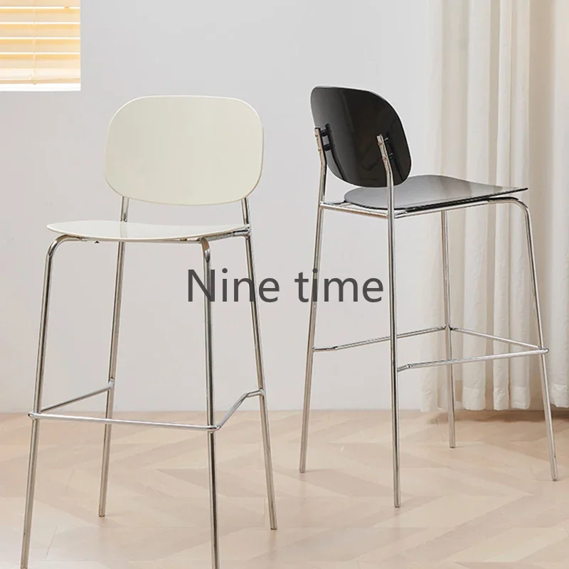 Taburetes De Bar De diseño minimalista transparente, taburetes De hierro acrílicos creativos para recepción, silla alta, accesorios De Bar, muebles