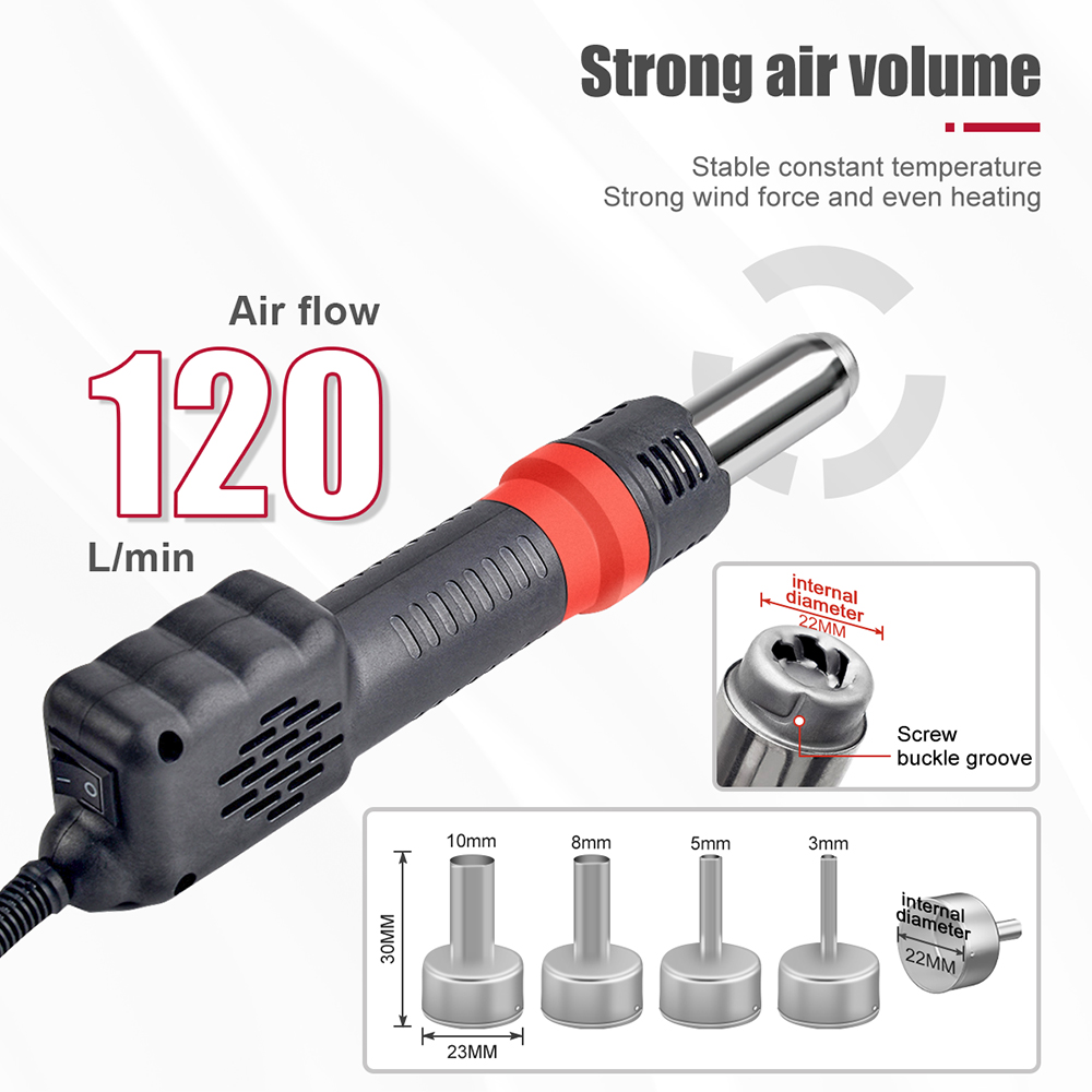 JCD 8208 Micro HOT AIR GUN 750W เชื่อม Rework Station LCD ดิจิตอลจอแสดงผลบัดกรีปืนความร้อนเครื่องเป่าผม BGA IC SOLDER เครื่องมือ