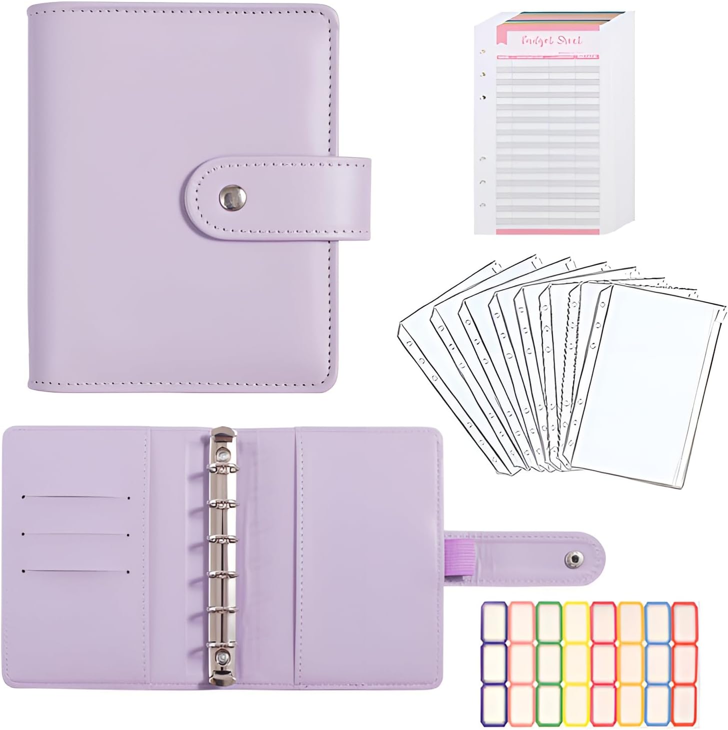 Набор бюджетных папок формата А7 — мини-органайзер для денег, система конвертов для наличных денег, папки-планировщики с карманами, листов и наклейками