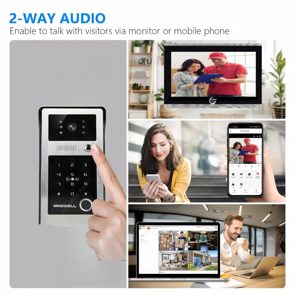 10 Polegada tuya inteligente wifi sistema de intercomunicação vídeo appartment 1080p sem fio campainha câmera rfid desbloquear porta entrada intercom capachor
