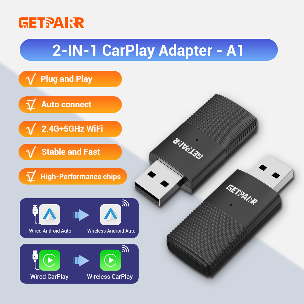 GetPairr беспроводной адаптер CarPlay Android Auto Smart Mini Box Plug and Play Wi-Fi быстрое подключение для Benz Chevrolet Ford Honda