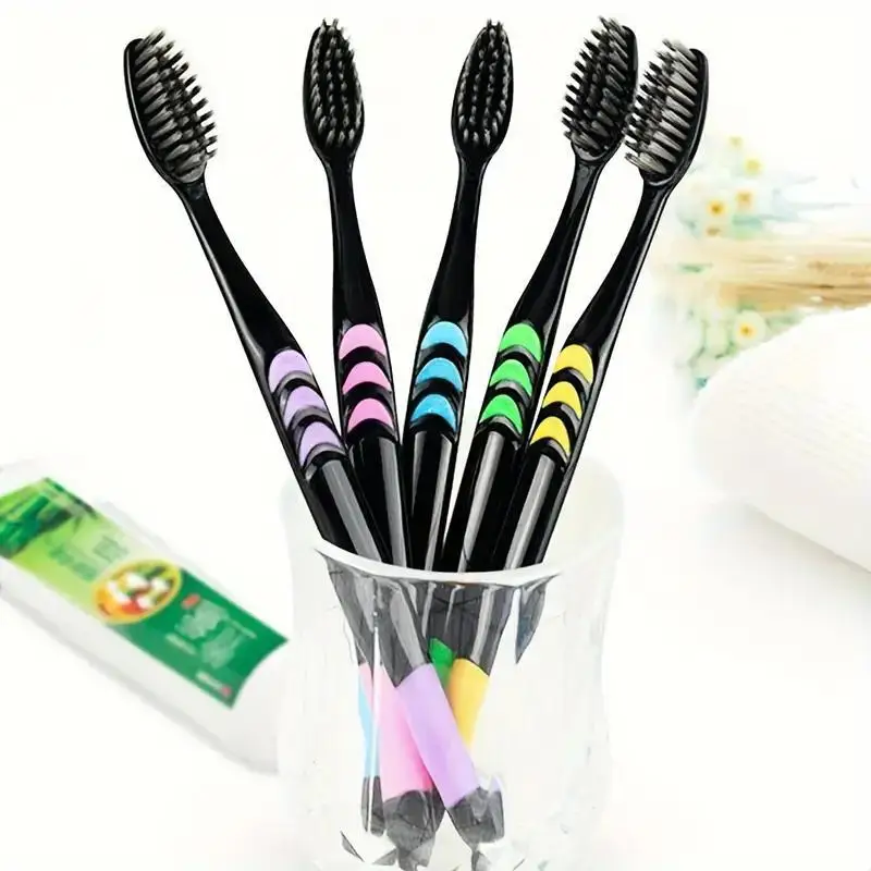 10 ชิ้น Double Ultra Soft แปรงสีฟัน, ถ่านไม้ไผ่ NanoToothbrushes, ทันตกรรมส่วนบุคคลแปรงฟันสนับสนุนแปรงสีฟันสําหรับผู้ใหญ่