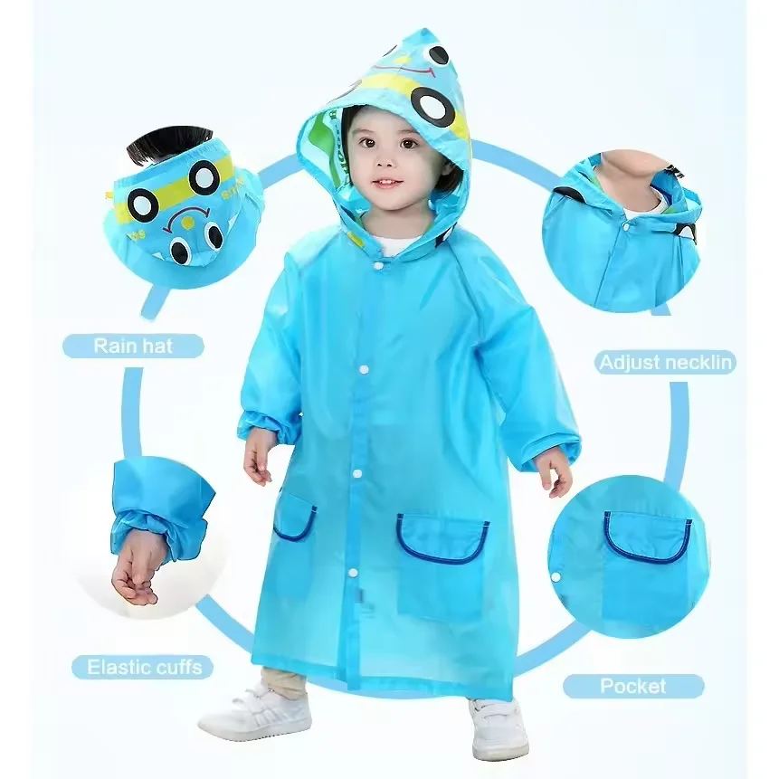Nuevo Chubasquero de dibujos animados para chico de 2 uds sin cordón estilo Animal impermeable para niños abrigo plegable ropa impermeable para estudiantes Poncho de lluvia