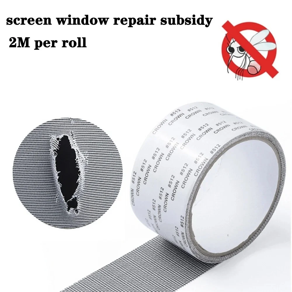 Strong Self Adhesive Mesh Tape Nets Window Screen Repair Tape Door Fix Patch Anti Insect Mosquitos Mesh Broken Holes Repairing