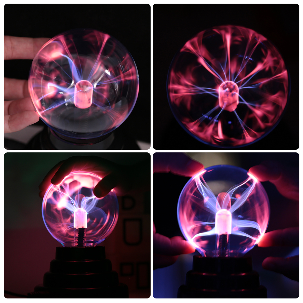 Novidade LED Plasma Ball Nightlight para Crianças, Novidade LED Night Light, Cristal Mágico, USB, 3 em, 5V Bateria, Aniversário e Decoração de Natal