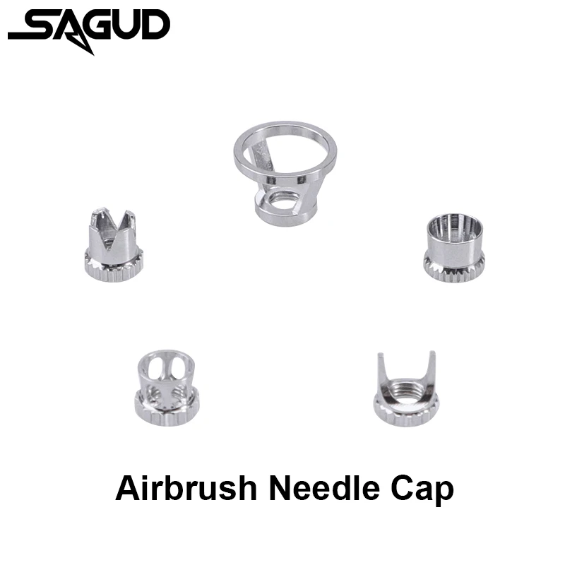 Airbrush Nozzle Needle Cap Accessories Normal/Crown/Tomahawk/Splatter Replacement Tool 5 Different Nozzle Cover Cap for Airbrush