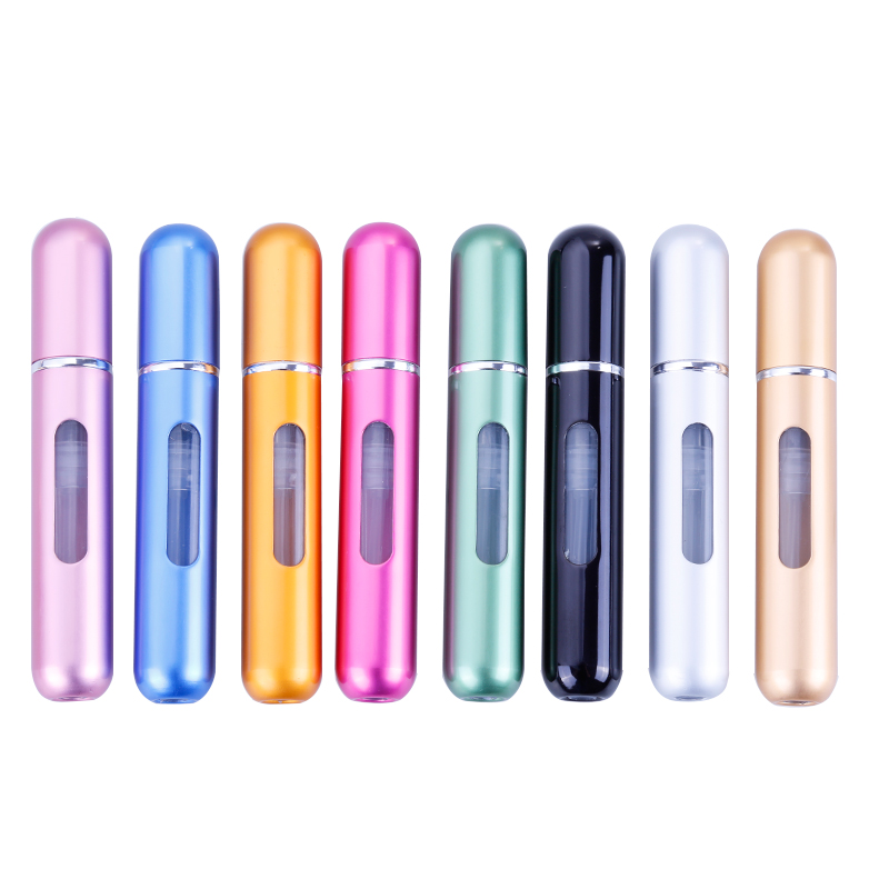 5ml Portable Travel Perfume Refillable Bottle Bottom Charge Spray Liquid Container Cosmetic Press Head Spray Bottling Dispenser