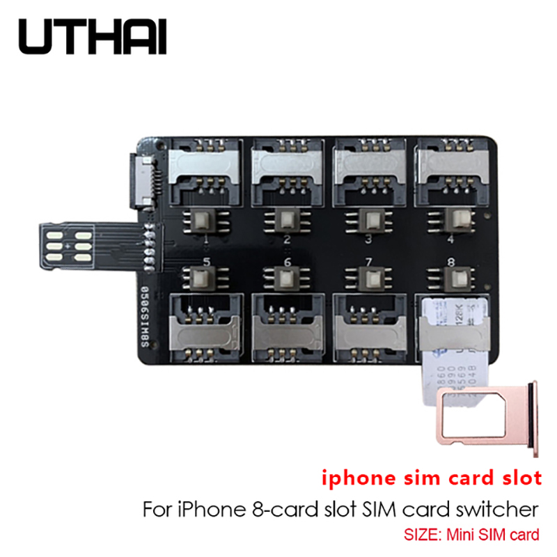 12ช่องใส่การ์ดขยาย SIM Card Adapter Reader (สำหรับ iPhone 5/6/7/8/X/XS) mini SIM SIM Nano Sim Card Reboot-สวิทช์ฟรี