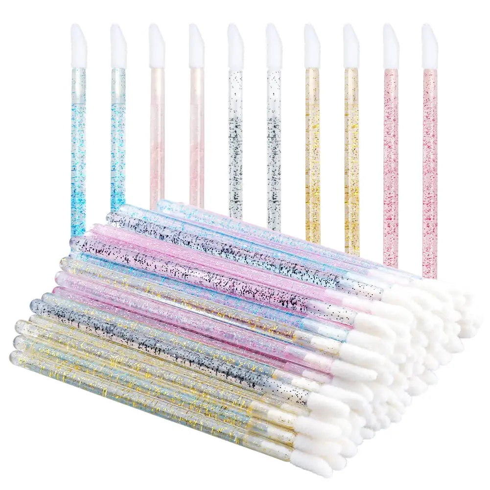 100PCS แปรงทาปากคริสตัล,แปรงทาปากแบบใช้แล้วทิ้งลิปกลอส Applicators ลิปสติก GLOSS Wands Applicator ชุดเครื่องมือแต่งหน้าที่สมบูรณ์แบบ