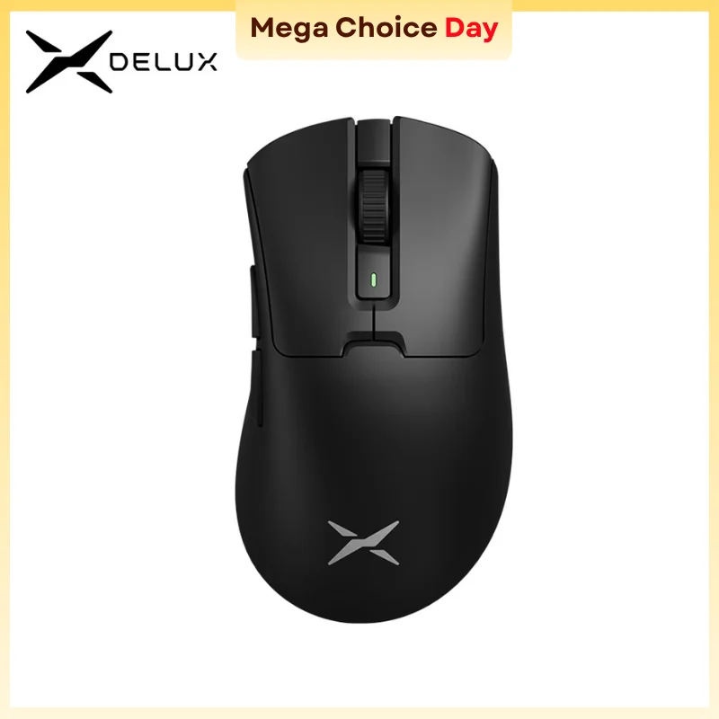 Беспроводная игровая мышь Delux M900PRO, эргономичная, 8K, PAW3395, 63 г, магнитная зарядная док-станция RGB для правой и большой руки, ПК-геймер