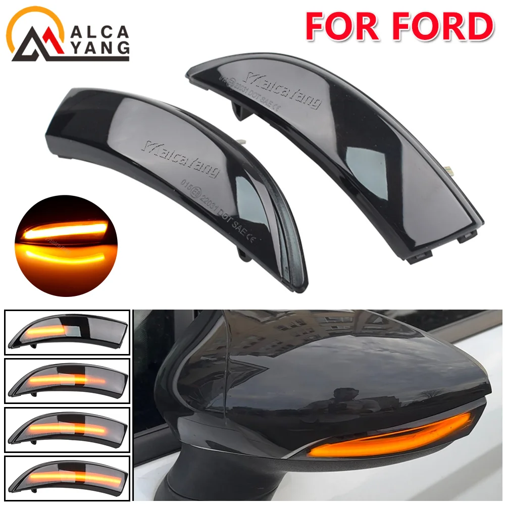 Динамический поворотник для Ford Fiesta Mk7 2008-2017, светодиодный указатель поворота, боковой фонарь для Ford B-Max, пара стрелок