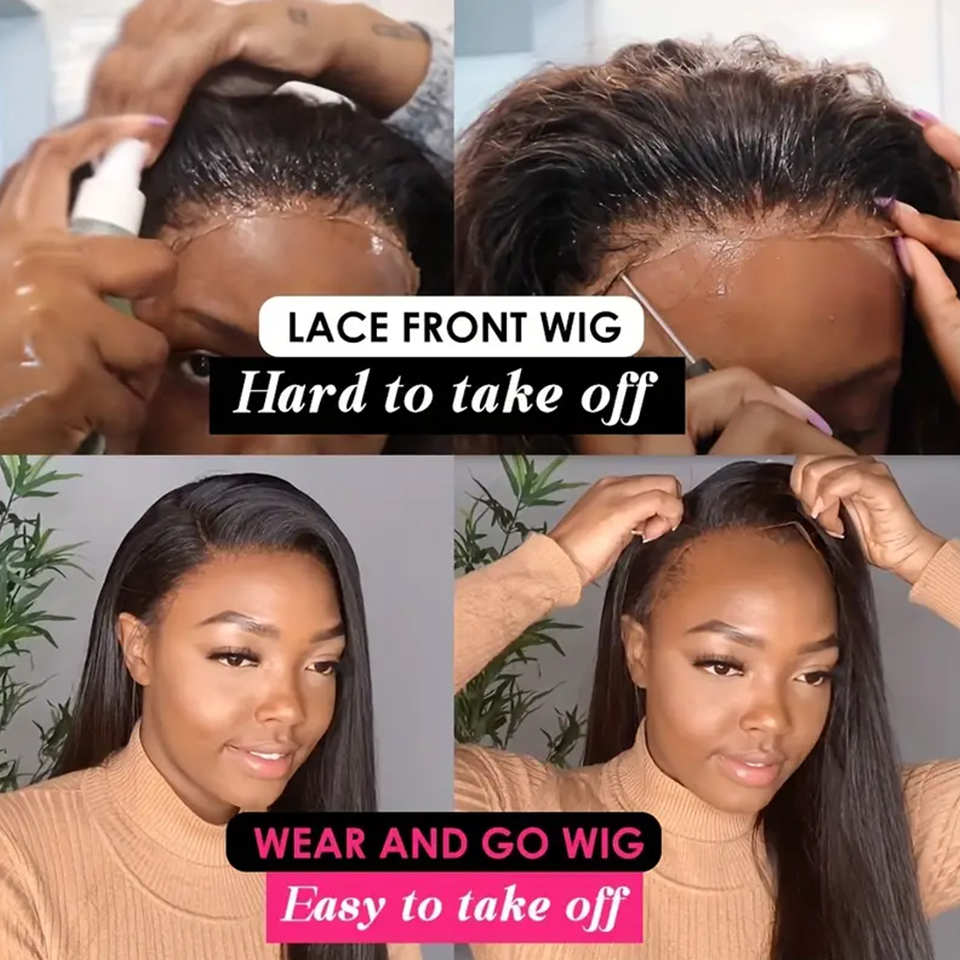 Kinkyตรงผมมนุษย์Wigs 4X4 Gluelessวิกผมผมมนุษย์สวมใส่และGo Gluelessวิกผมบราซิลผมมนุษย์วิกผมลูกไม้ปิดวิกผม