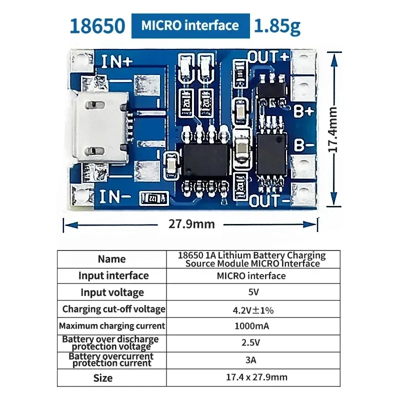 10 шт. Micro/TYPE-C/MINI USB 5 В 1A 18650 TP4056 модуль зарядного устройства для литиевой батареи зарядная плата с защитой двойные функции