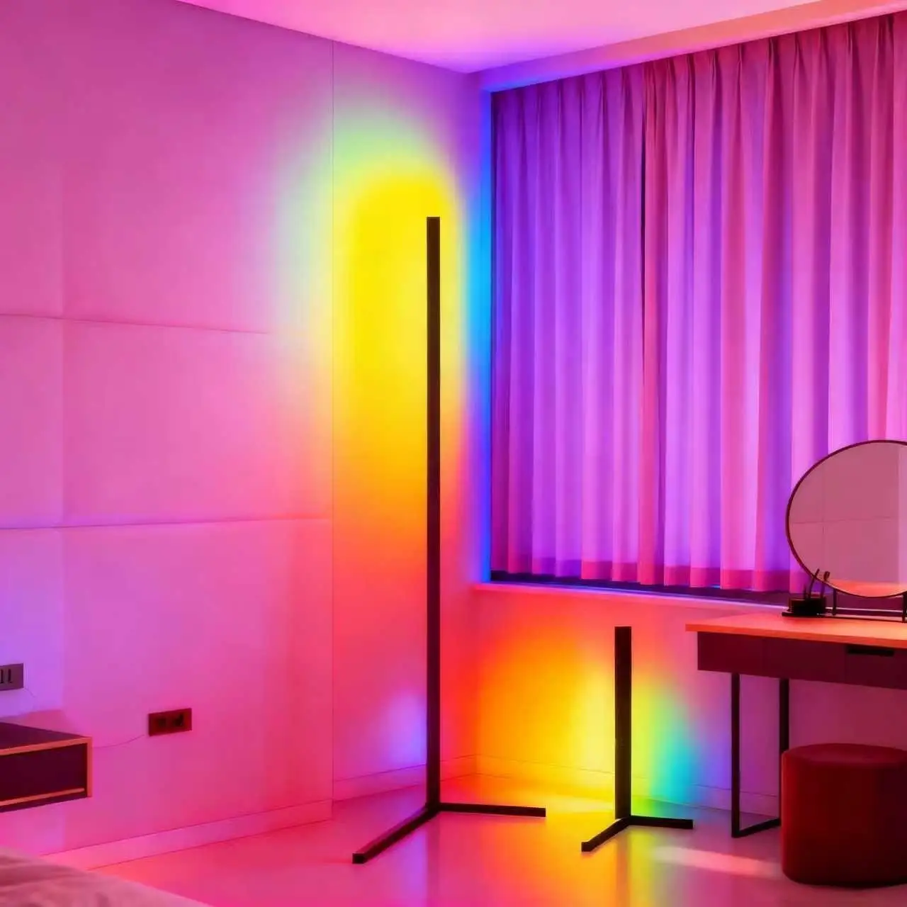 สมาร์ท RGB Dream สีหรี่แสงได้มุมโคมไฟตั้งพื้นสมาร์ท APP LED Mood Light สําหรับห้องนอน GAMING Living Nordic Home Decor