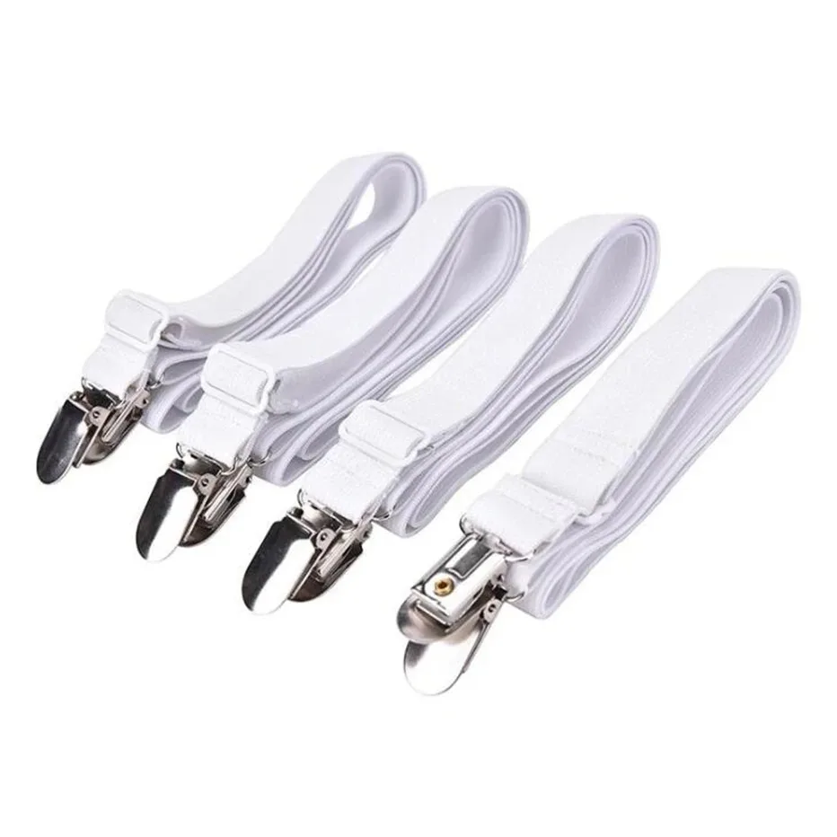 Bande de fixation élastique pour drap de lit 4 pièces/ensemble pinces pour drap de lit ceinture réglable support de couvertures