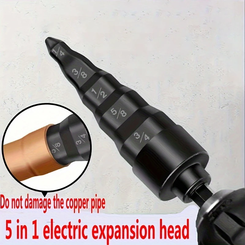 Expansor de tubo de cobre de aire acondicionado 1/4-3/4 y herramienta giratoria de tubo de cobre de aire acondicionado escariador de tubo Imperial de vástago hexagonal