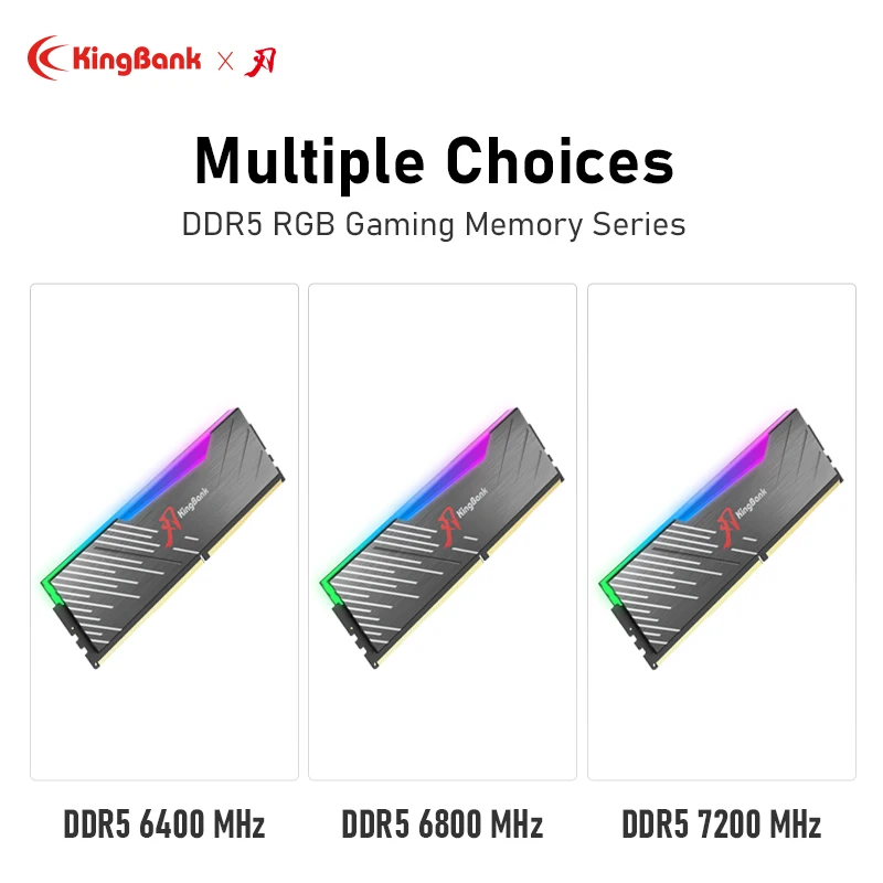 Kingbank DDR5 Memory Ram DDR5 6400MHz 6800MHz 32GB (16GB X2) 64GB ( 32GB X2) Memoria Ram DDR5 RGB XMP3.0 DIY Computer Desktop