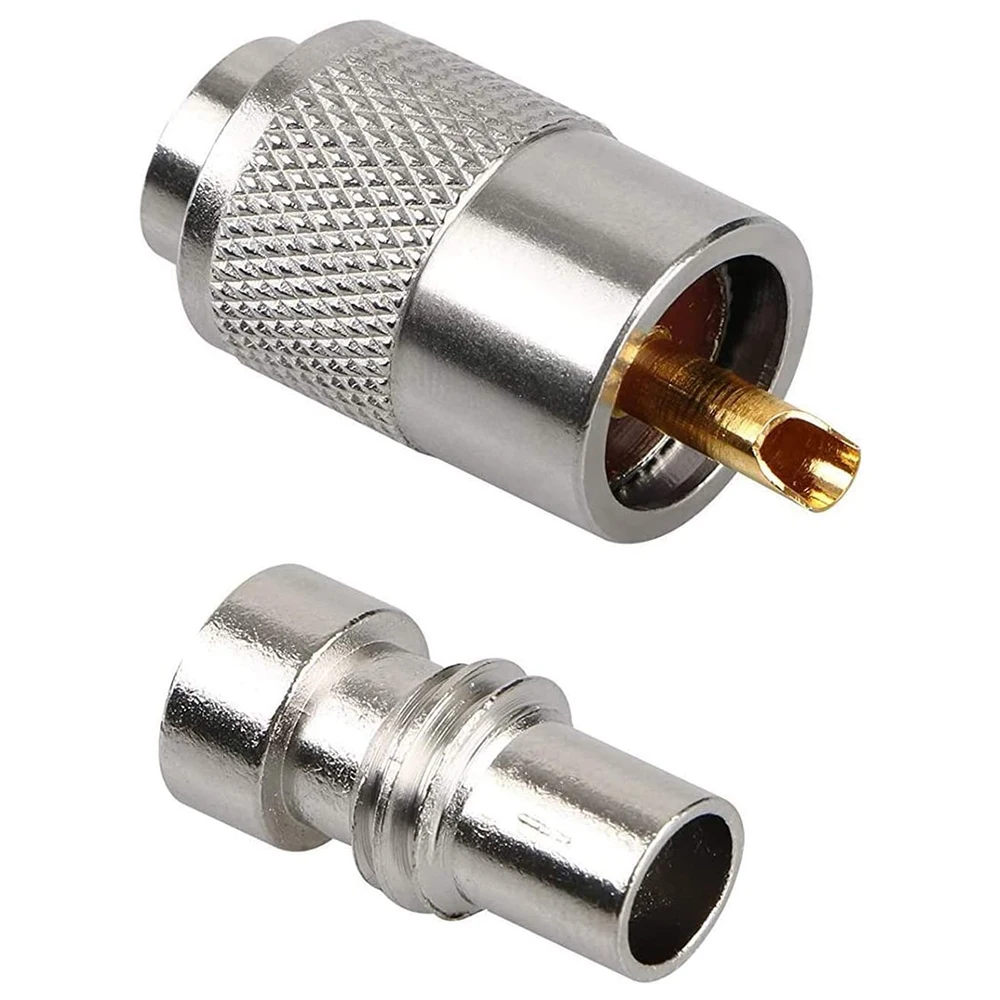10 Pack UHF/PL-259 Solder Connector Plug with Reducer for RG8X, RG8, RG59, LMR-400, RG-213 Coaxial Coax Cable