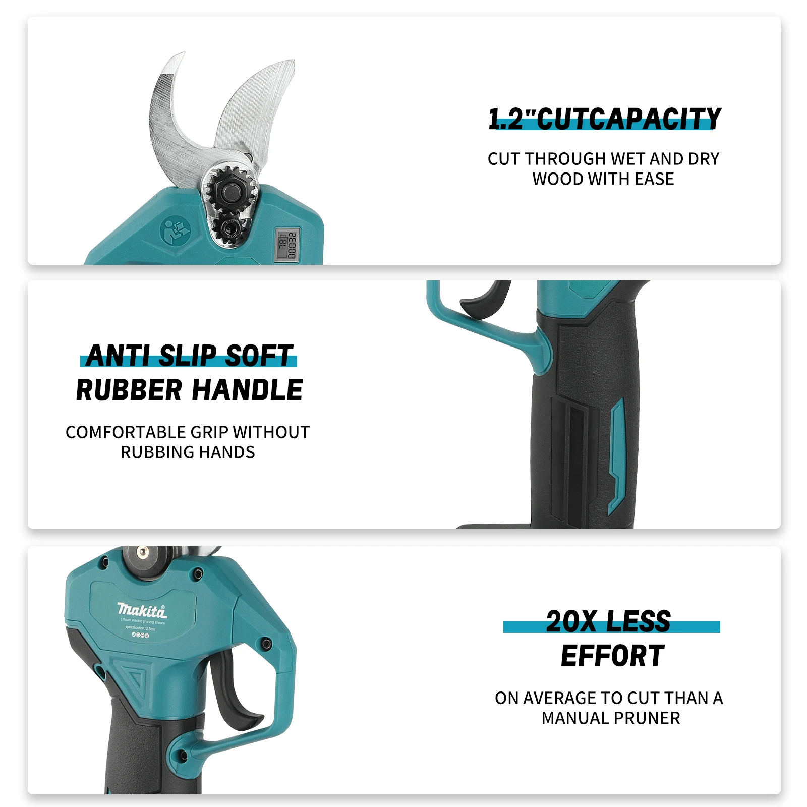 Tijeras de podar eléctricas sin escobillas Makita, herramienta de jardín, cortador de ramas, tijeras eléctricas inalámbricas para jardín, árboles frutales para Makita de 18V