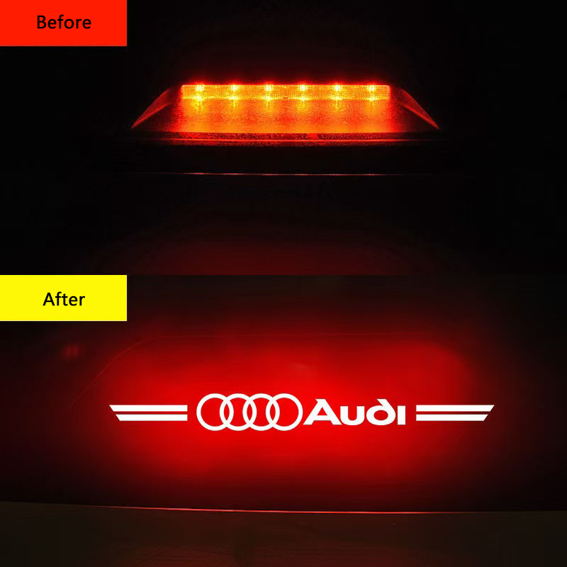 1 Uds. Logotipo de PVC para coche, tablero de proyección de luz de freno, pegatina, emblema, accesorios para Audi Quattro RS s-line A3 A5 A4L A6L