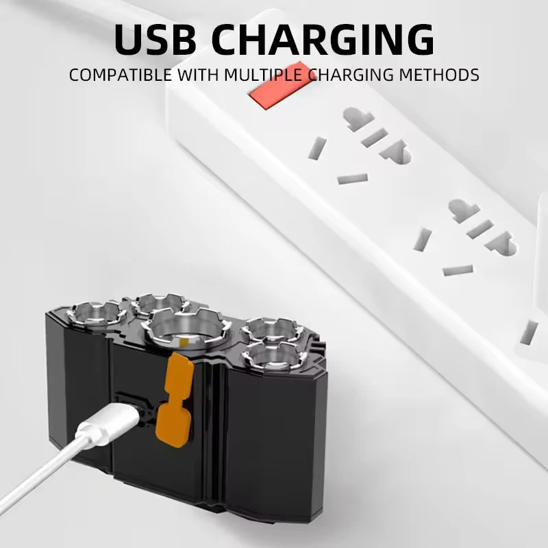 미니 전조등 전술 손전등 Usb 충전식 고전력 Led 손전등 Led 강력한 자기 방어 개인 방어 용품
